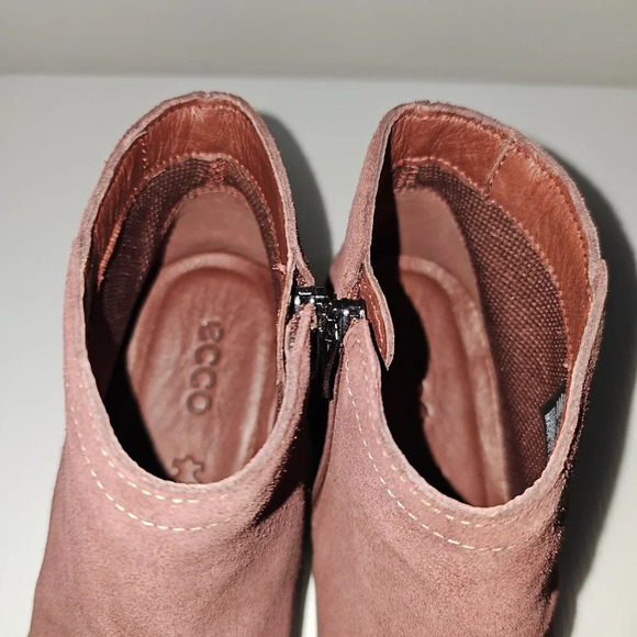 NEW Ecco Shape 35 Sartorelle Ankle Boot EU 40 Red Suede Water Resistant Low Heel - Picture 8 of 14